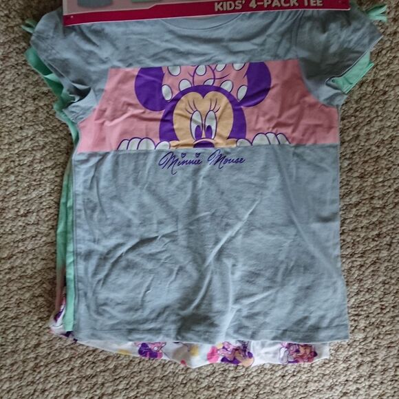 Disney Minnie Girls Cotton graphic T-Shirts 4 Pack - size 6 - Picture 8 of 13